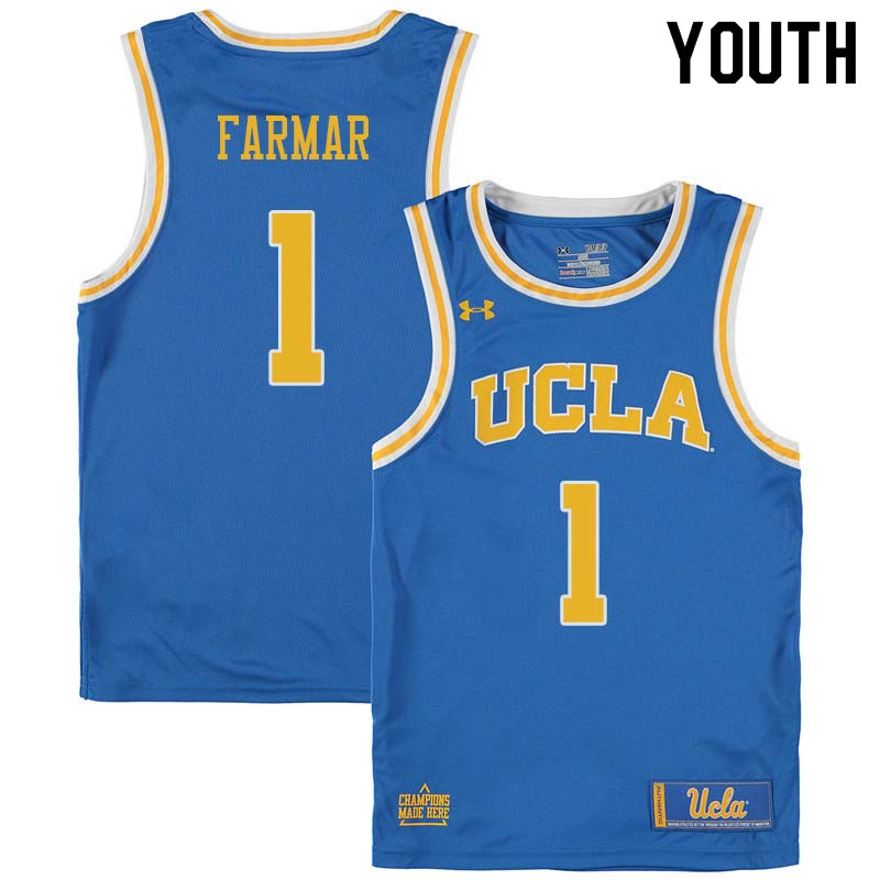 Youth #1 Jordan Farmar UCLA Bruins College Basketball Jerseys Sale-Blue - Click Image to Close